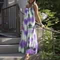 European And American Tie-dye Striped Printing Slip Plus Size Dress